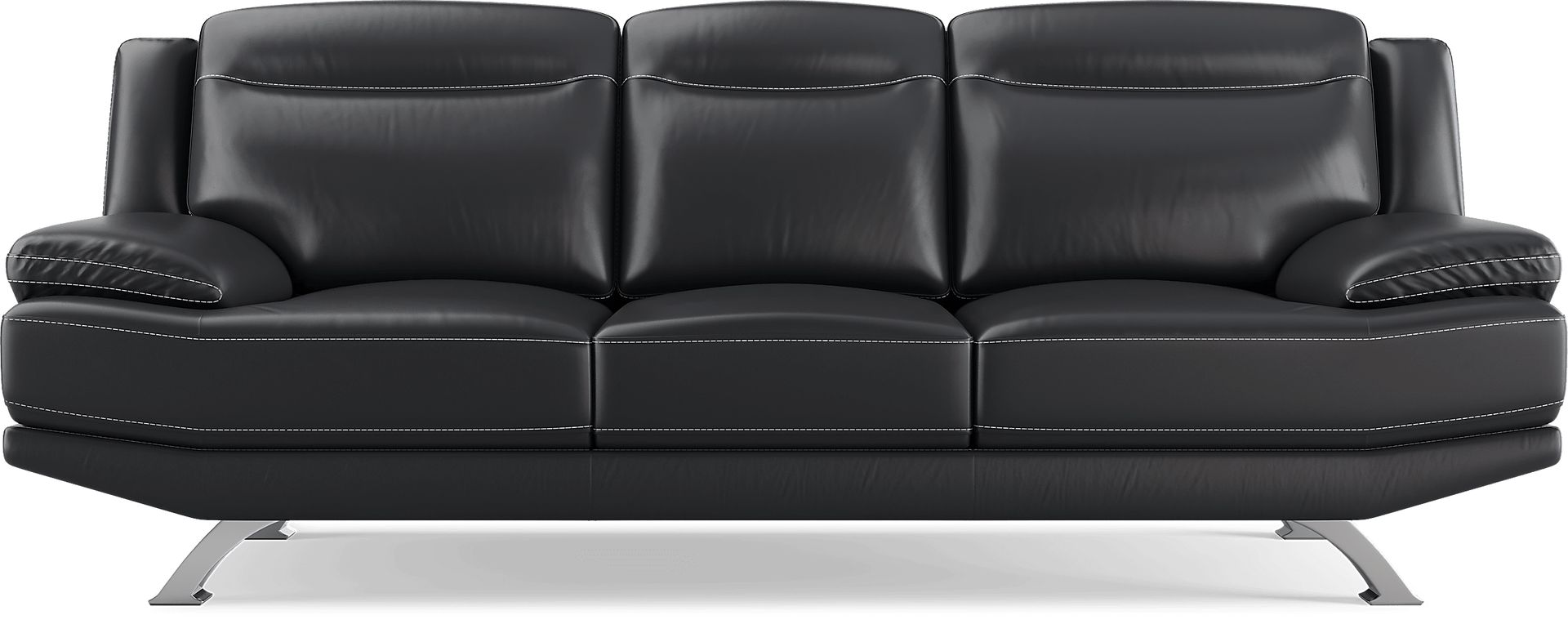 Zamora Black Leather 2 Pc Living Room - Image 2