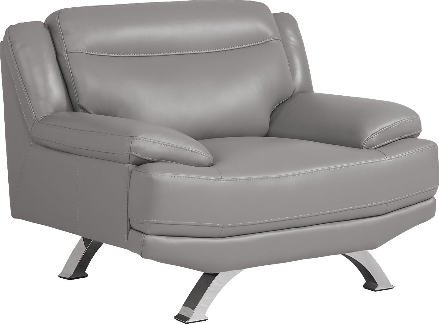 Zamora Gray Leather Chair Rooms To Go