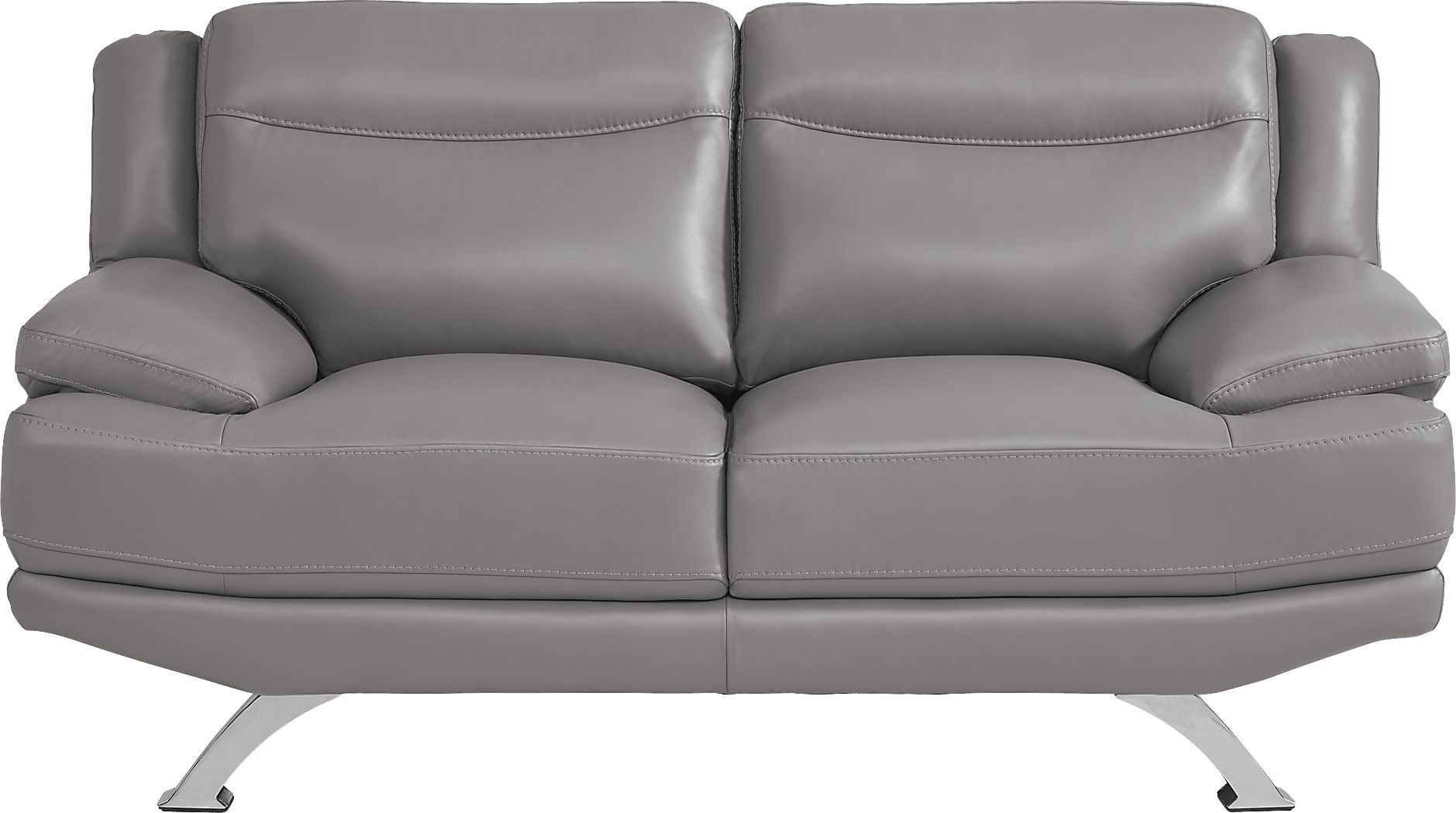 Zamora Gray Leather Loveseat Rooms To Go