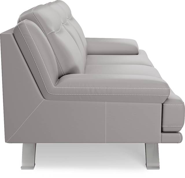 Zamora Gray Leather Sofa - Thumbnail - Image 4