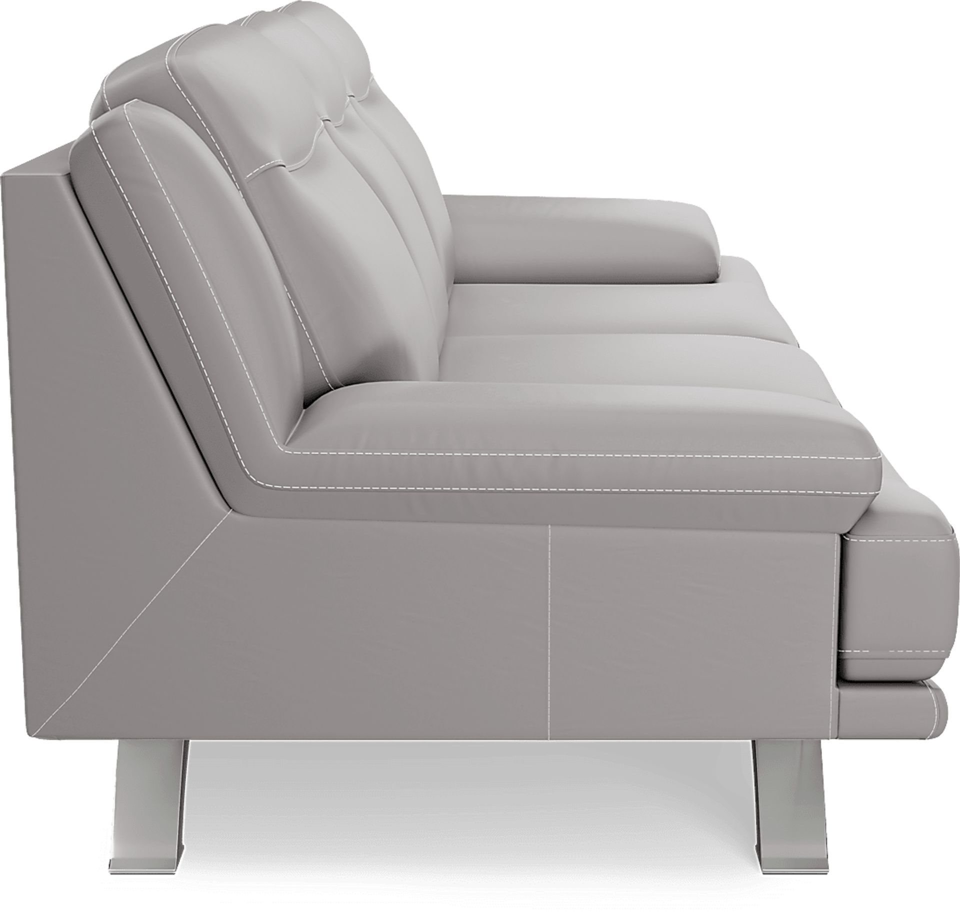 Zamora Gray Leather Sofa - Image 4