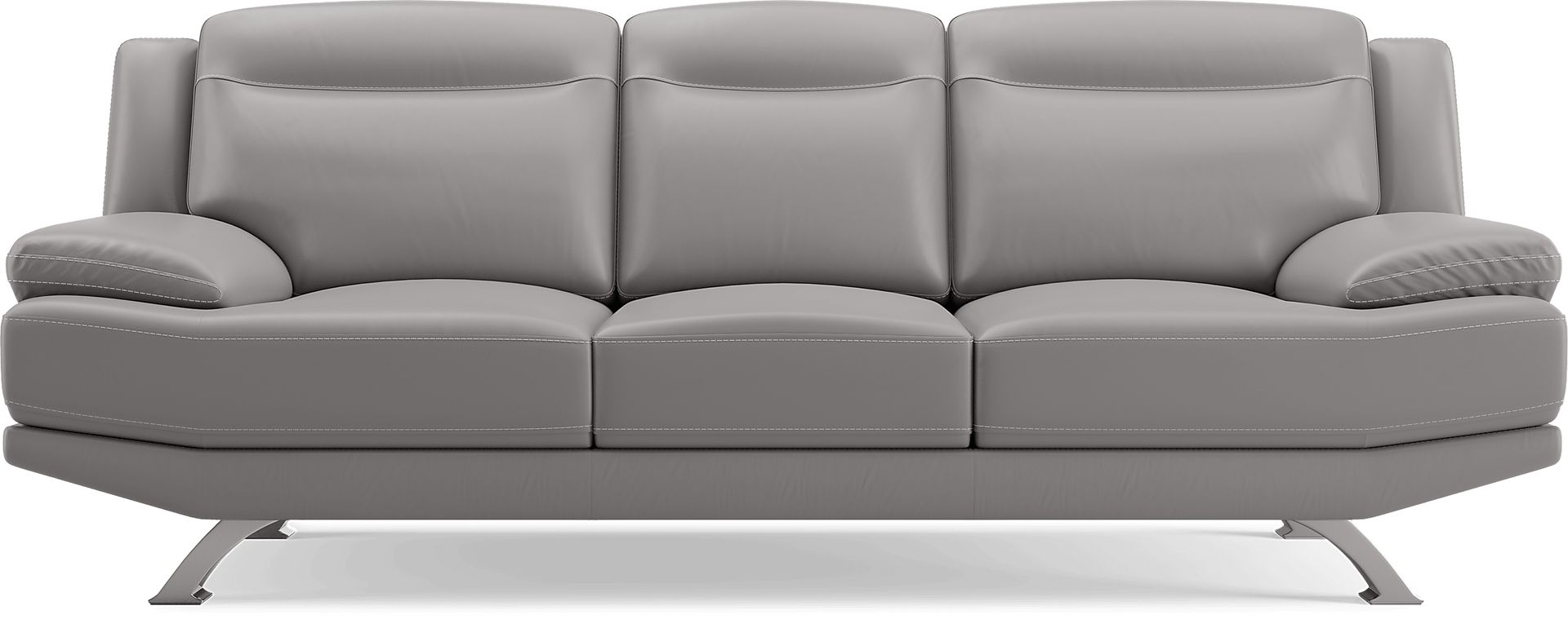 Zamora Gray Leather Sofa - Image 1