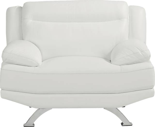 Zamora White Leather Chair - Thumbnail - Image 3