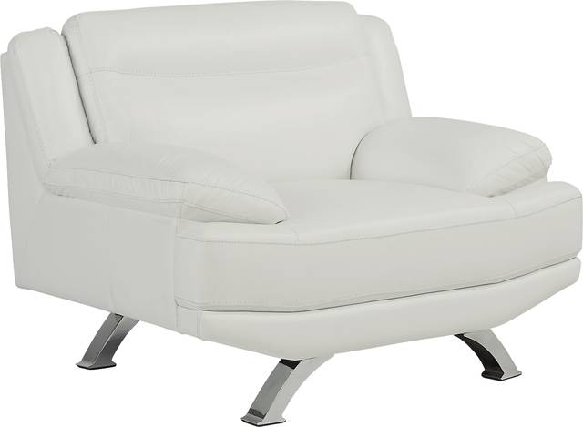 Zamora White Leather Chair - Thumbnail - Image 1