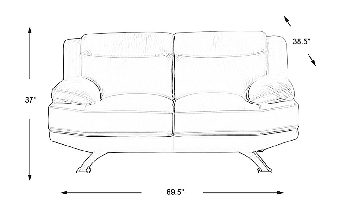 Zamora White Leather Loveseat
