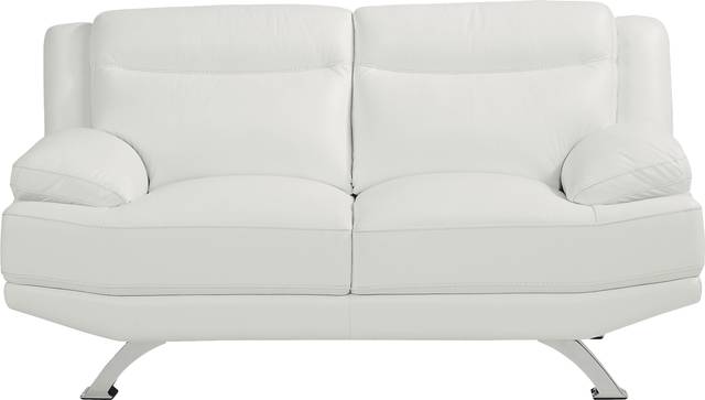 Zamora White Leather Loveseat - Thumbnail - Image 1