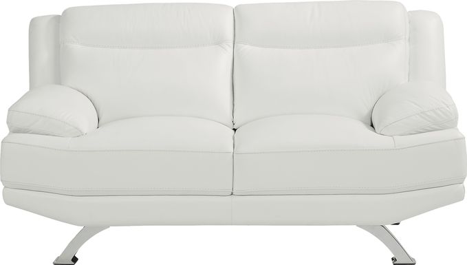 Zamora White Leather Loveseat