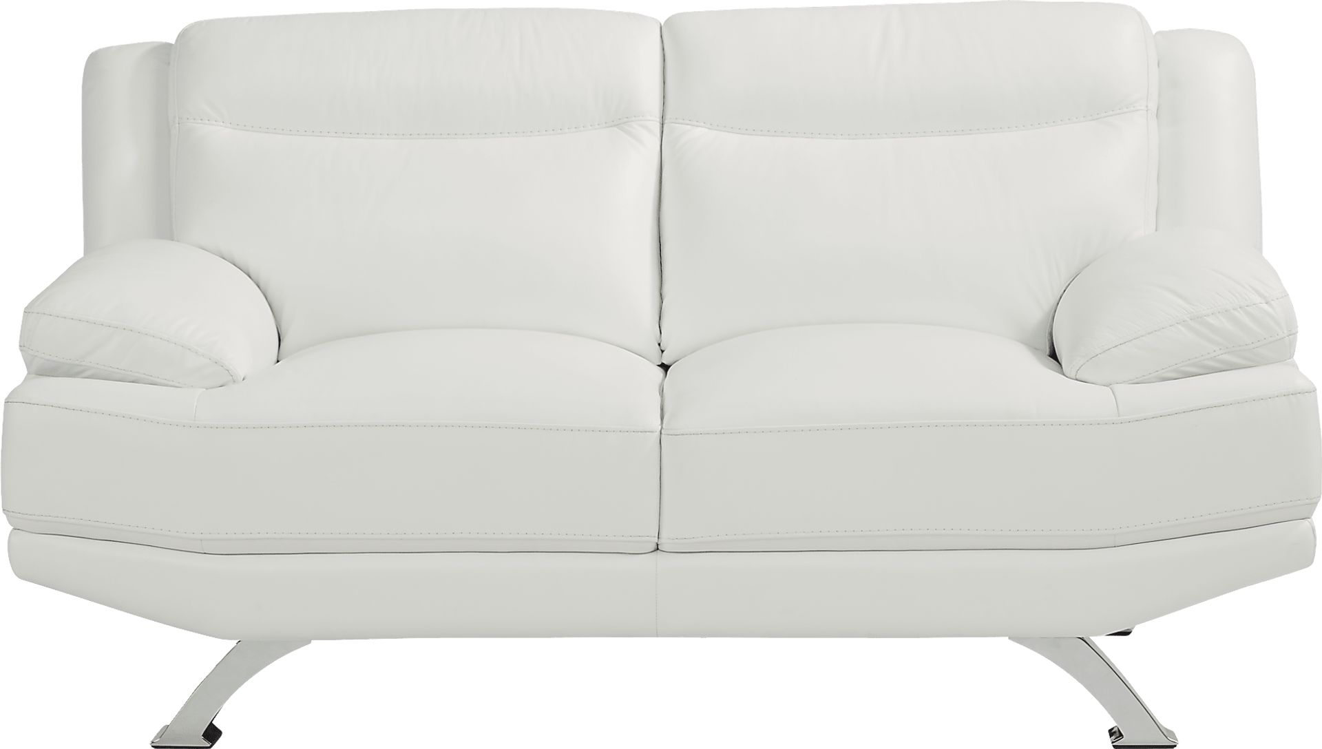 Zamora White Leather Loveseat - Image 1