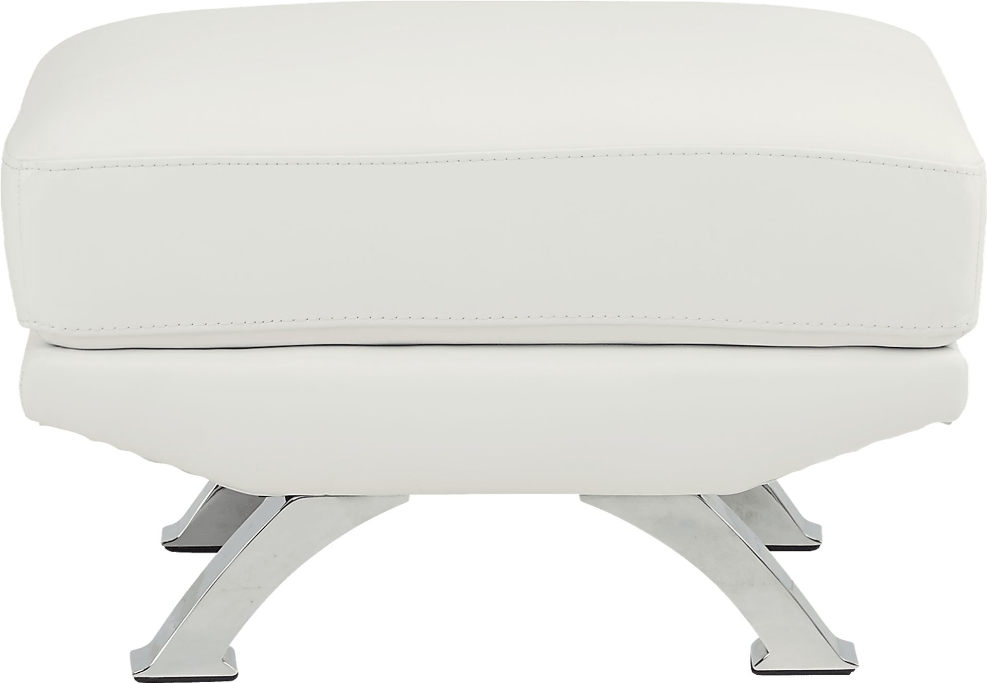 Zamora White Leather Ottoman - Image 2
