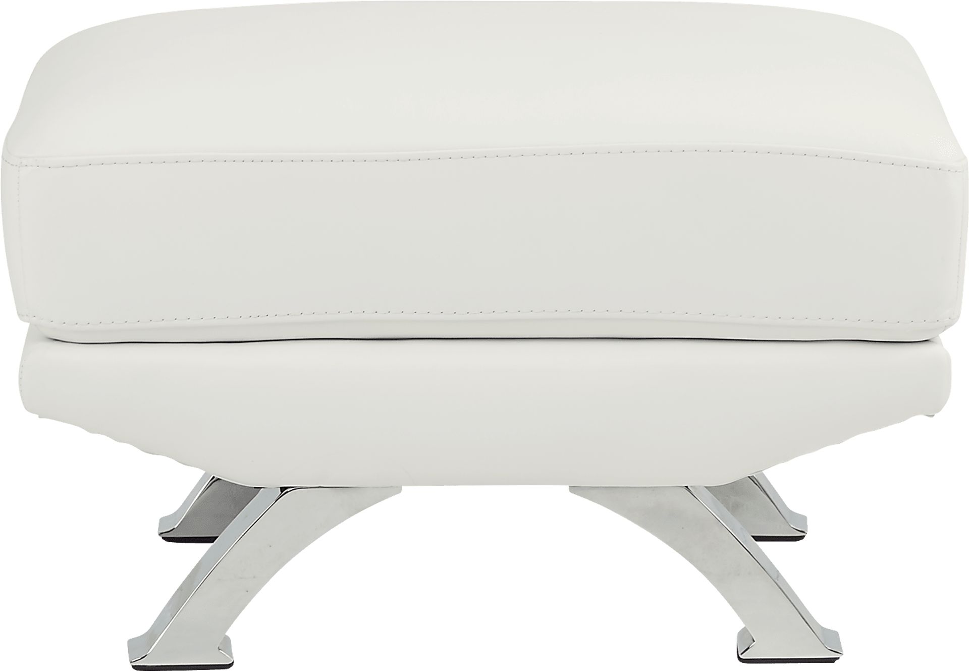 Zamora White Leather Ottoman - Image 2