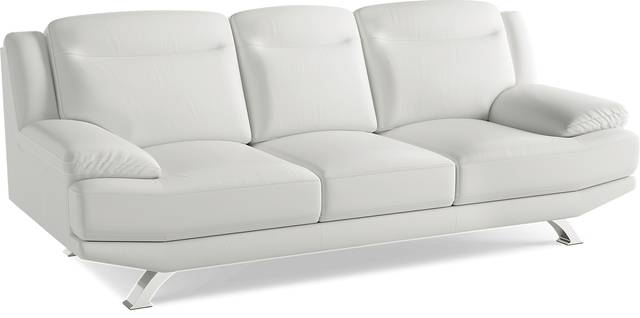 Zamora White Leather Sofa - Thumbnail - Image 3