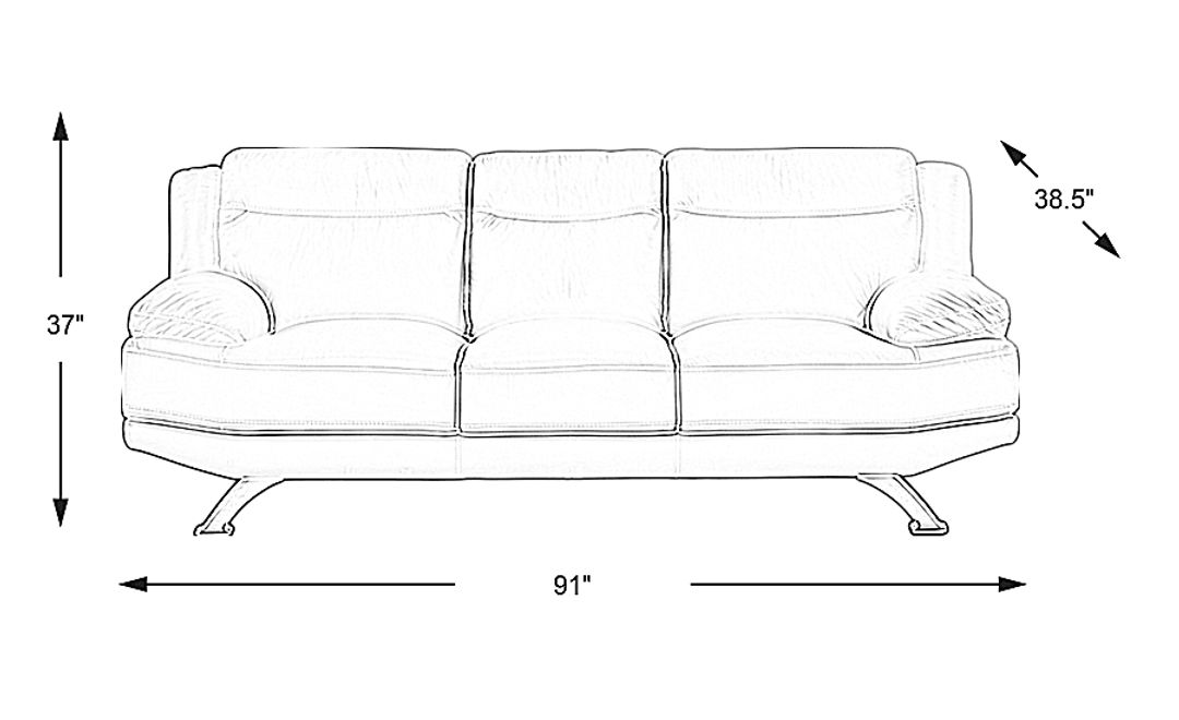 Zamora White Leather Sofa
