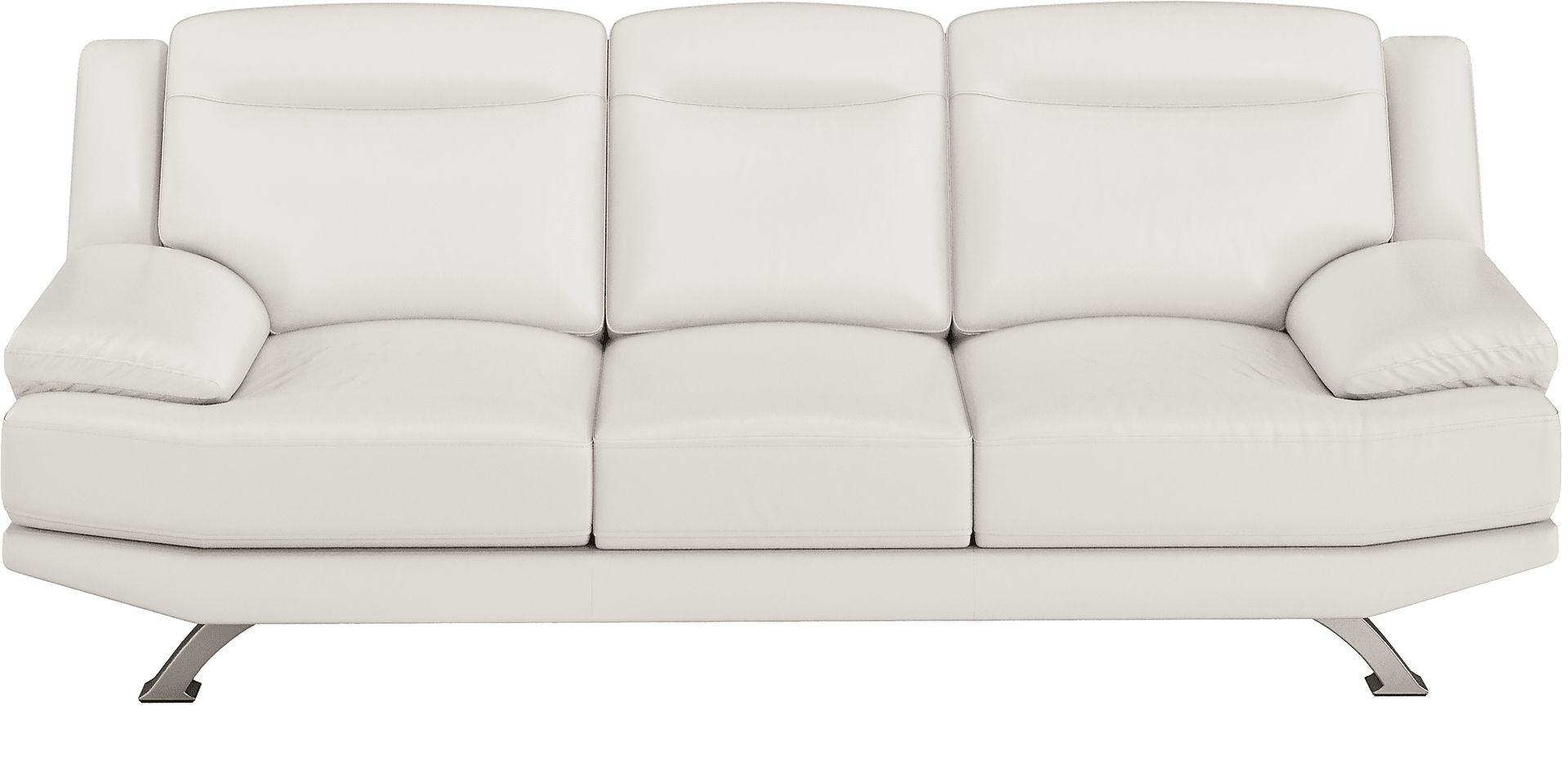 Zamora White Leather 3 Pc Living Room - Image 2