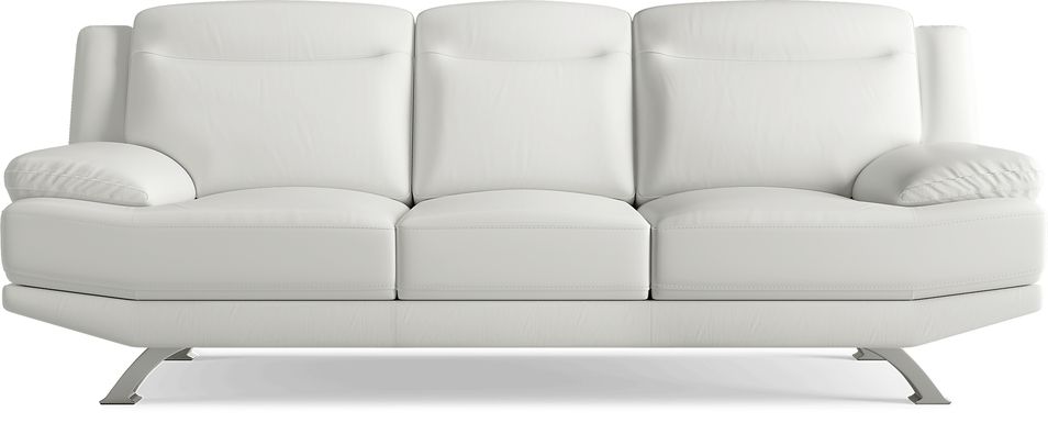 Zamora White Leather Sofa