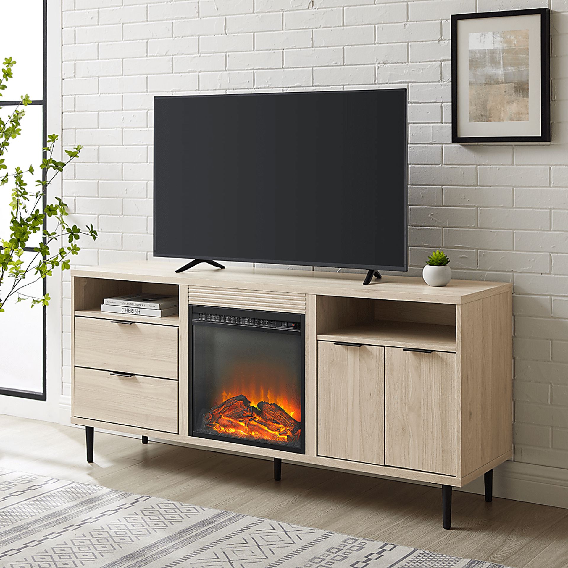 Sofley Birch 60 in. Console With Electric Fireplace - Image 4