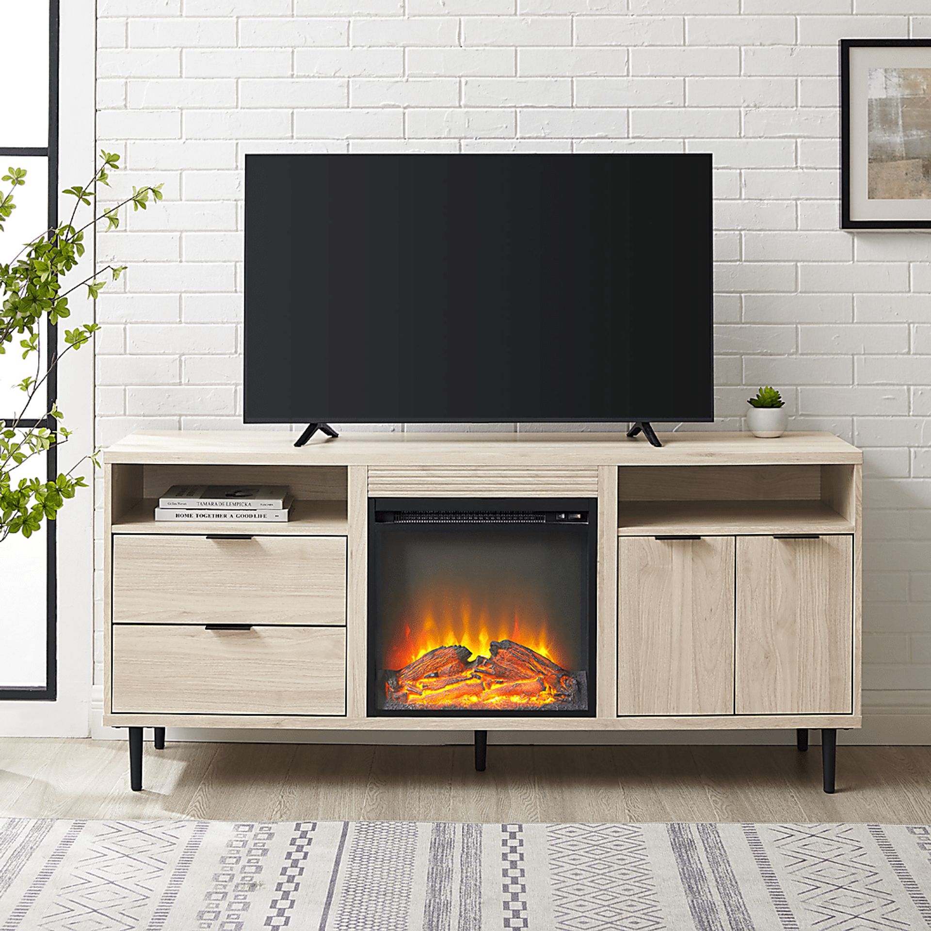 Sofley Birch 60 in. Console With Electric Fireplace - Image 5