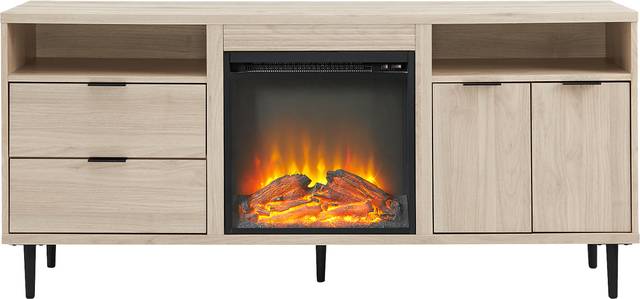 Sofley Birch 60 in. Console With Electric Fireplace - Thumbnail - Image 1