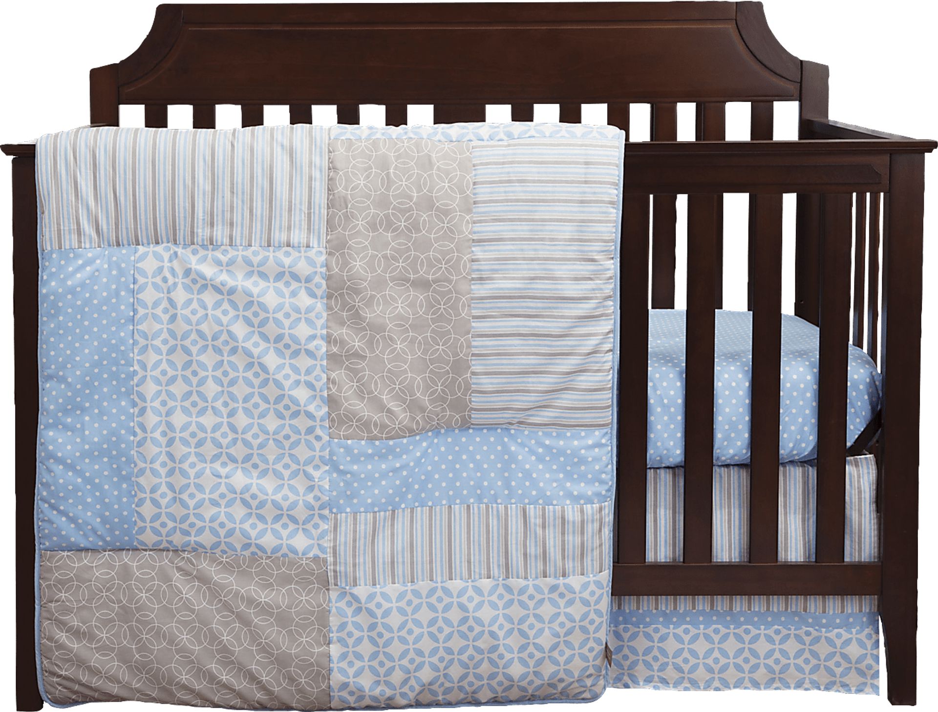 Soft Lullabies Blue 3 Pc Baby Bedding Set - Image 1