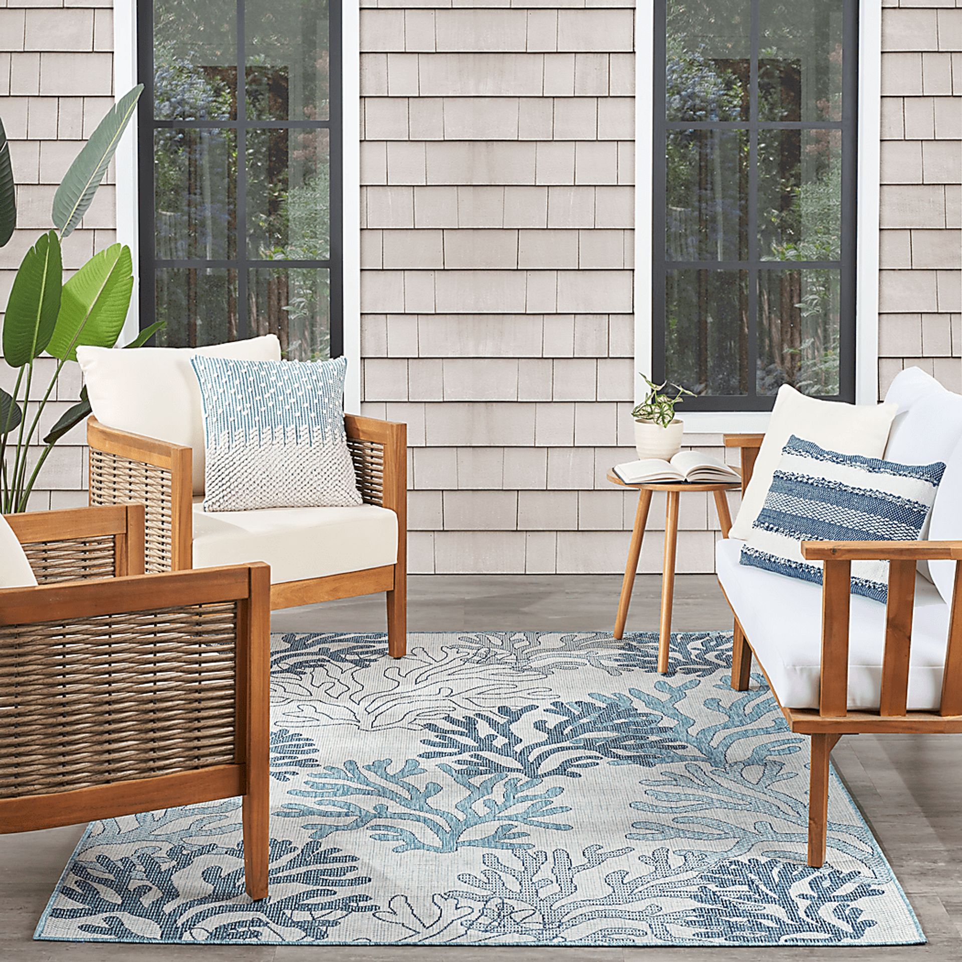 Soft Tide Teal 9' x 12' Indoor/Outdoor Rug - Image 4