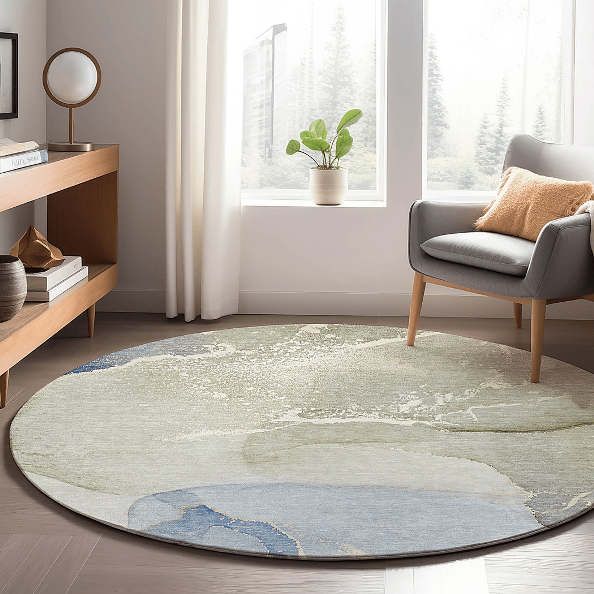Softy La Seneca Sky 8' Round Rug - Image 2