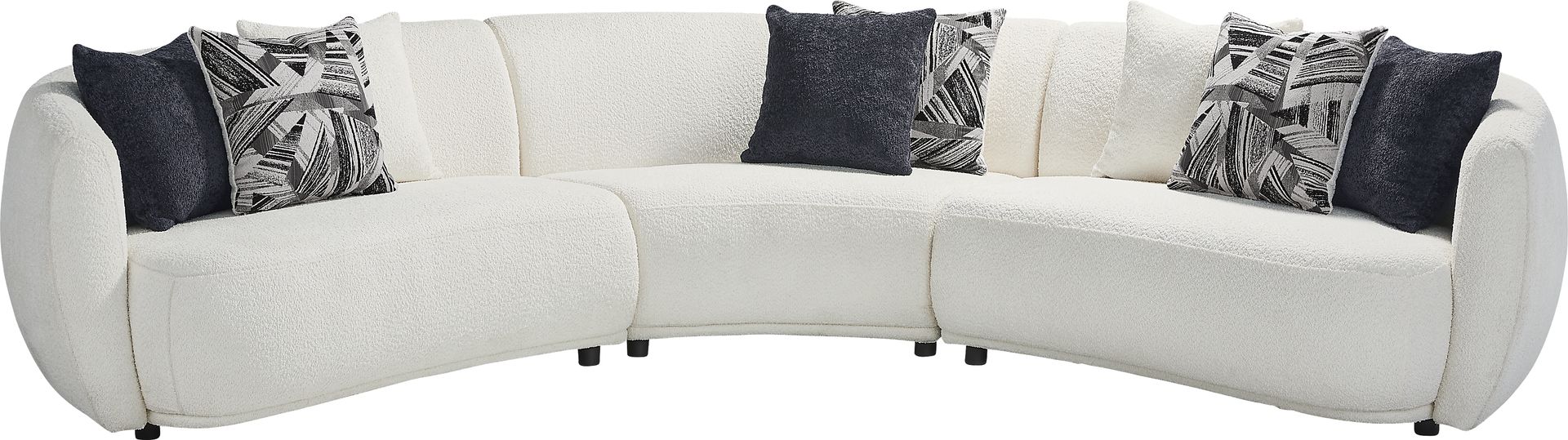 Soho Avenue White 3 Pc Sectional - Image 1