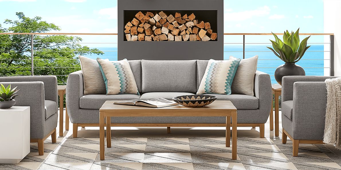 Soho Gray Outdoor Sofa with Gray Cushions