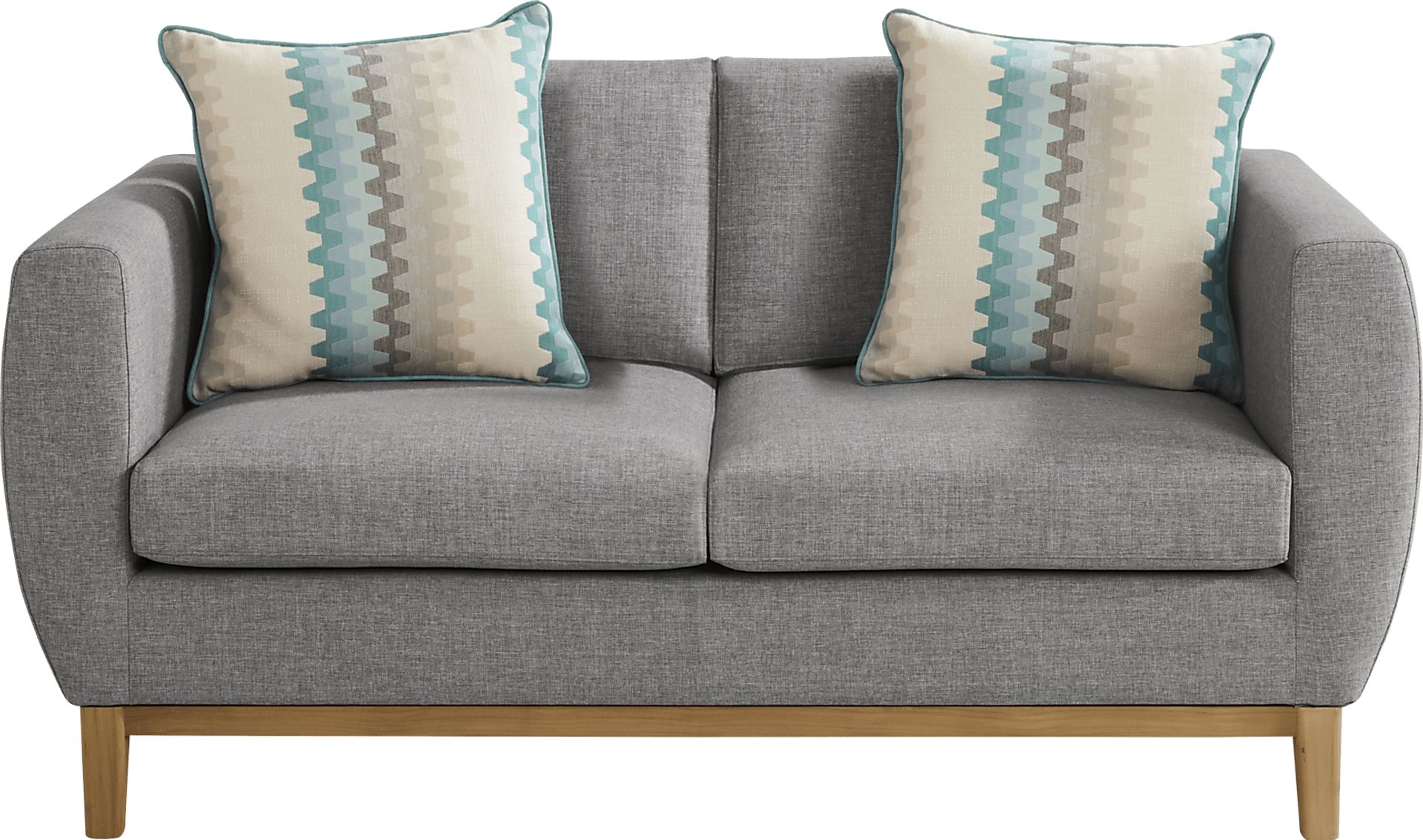 Soho Gray Outdoor Loveseat with Gray Cushions - Image 1