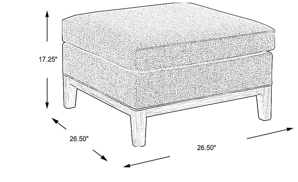 Soho Gray Aluminum,Synthetic Fabric Outdoor Ottoman | Rooms to Go