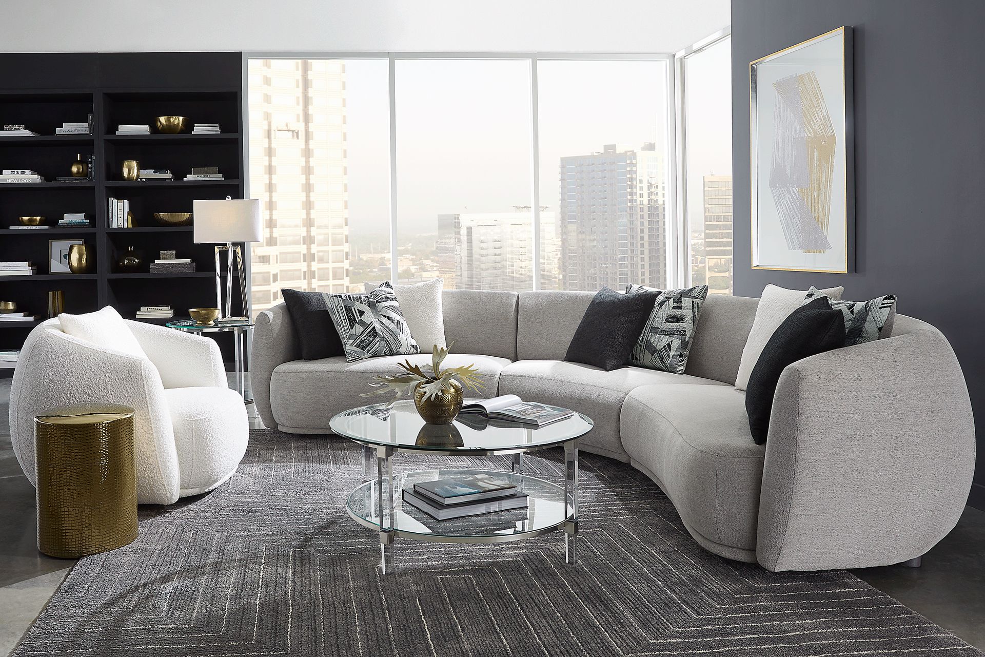 Soho Heights Gray 3 Pc Sectional - Image 2