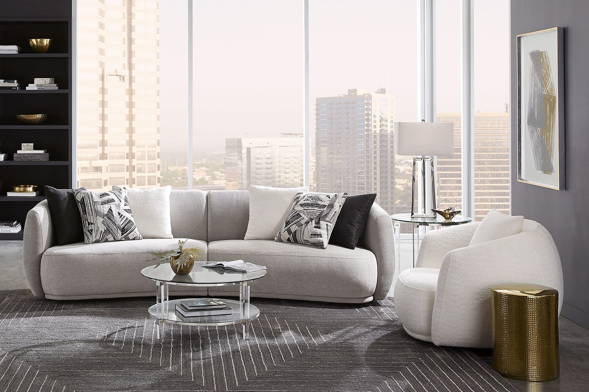 Soho Heights Gray 5 Pc Sectional Living Room - Image 1