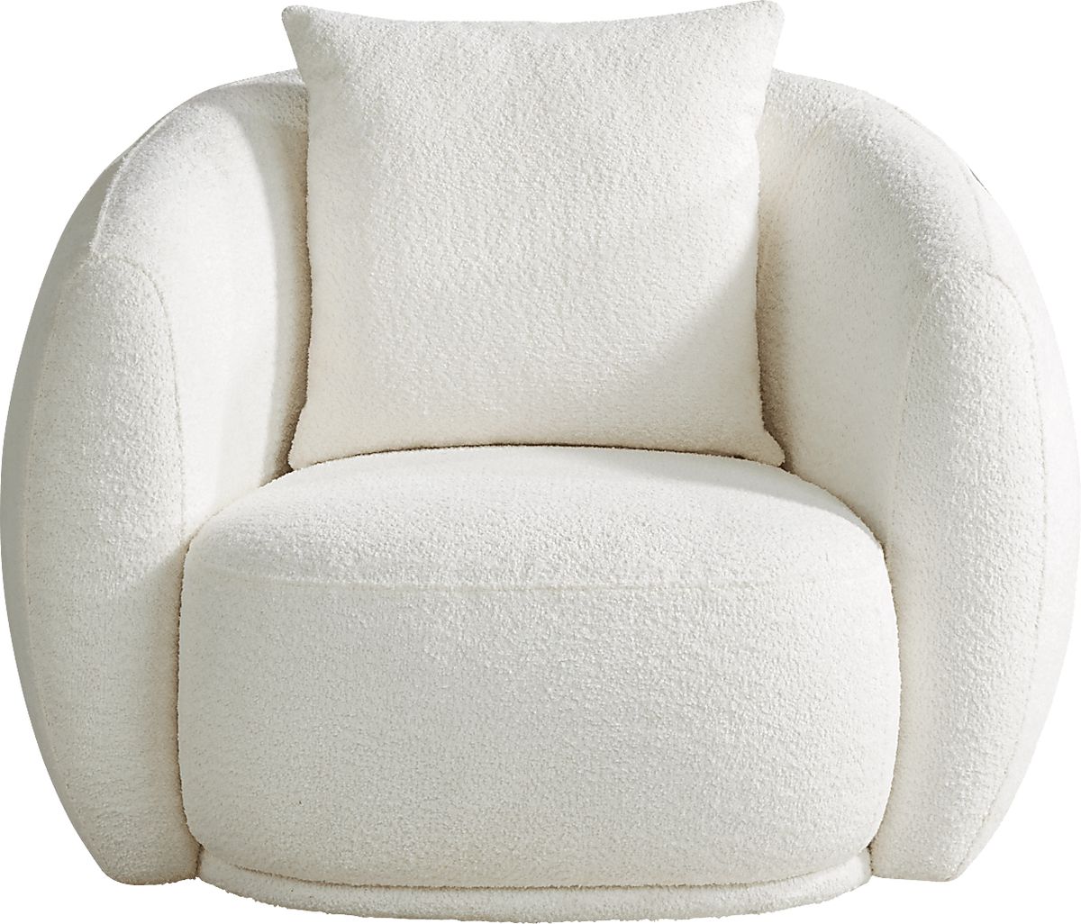 Soho Heights Ivory Beige Fabric Swivel Chair 