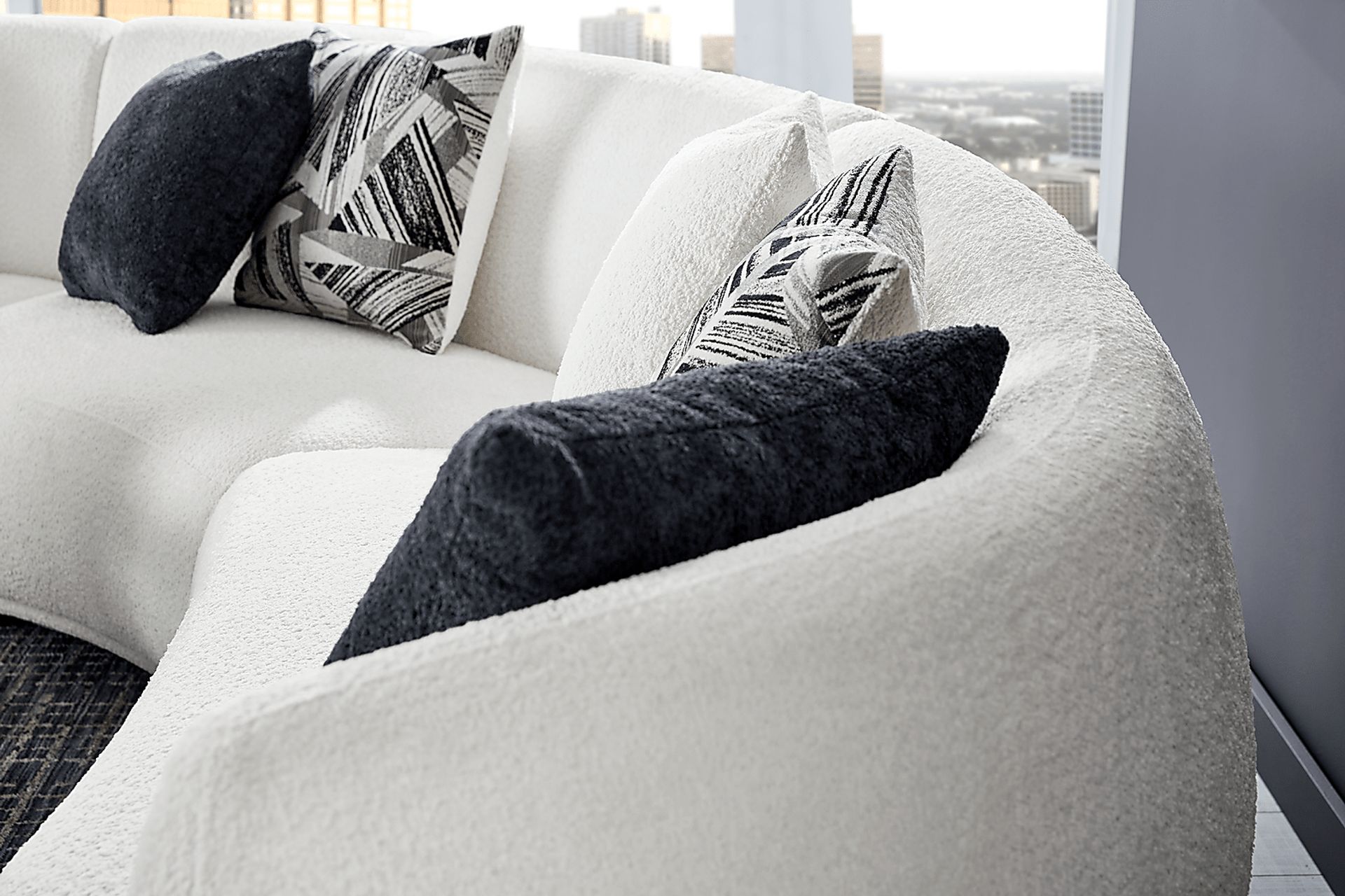 Soho Heights White 3 Pc Sectional - Image 3