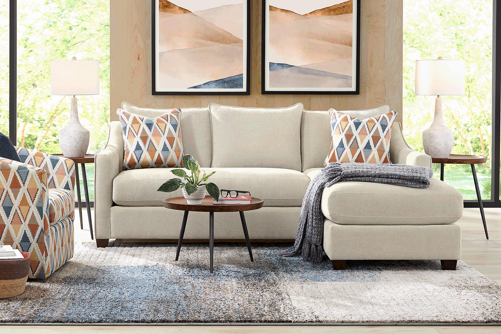 Soho Place Beige Chaise Sofa