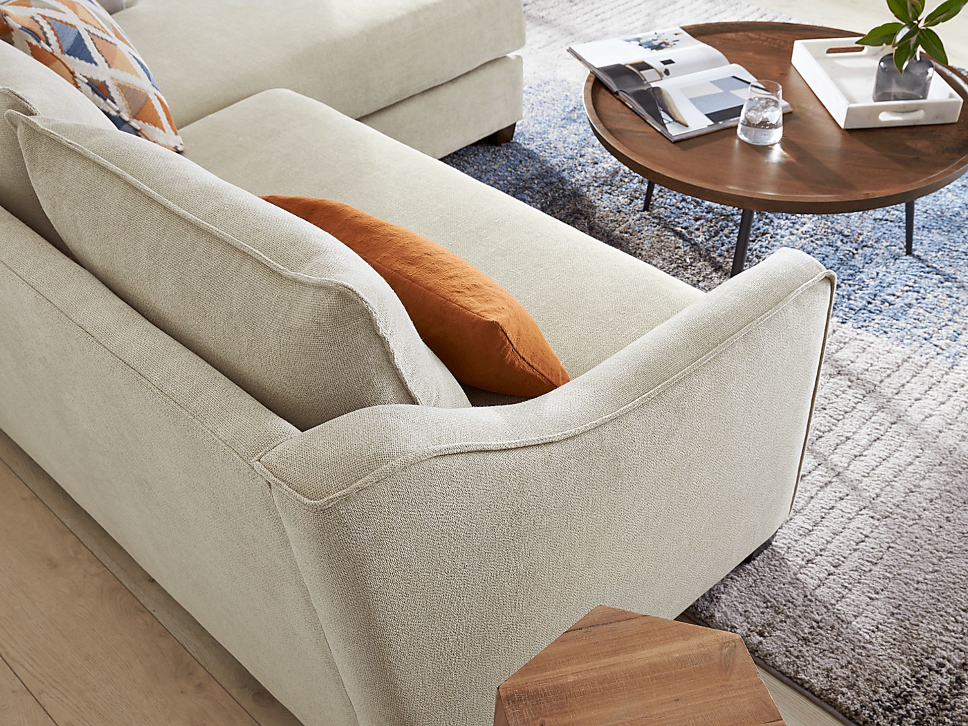 Soho Place Beige Gel Foam Sleeper Chaise Sofa - Image 6