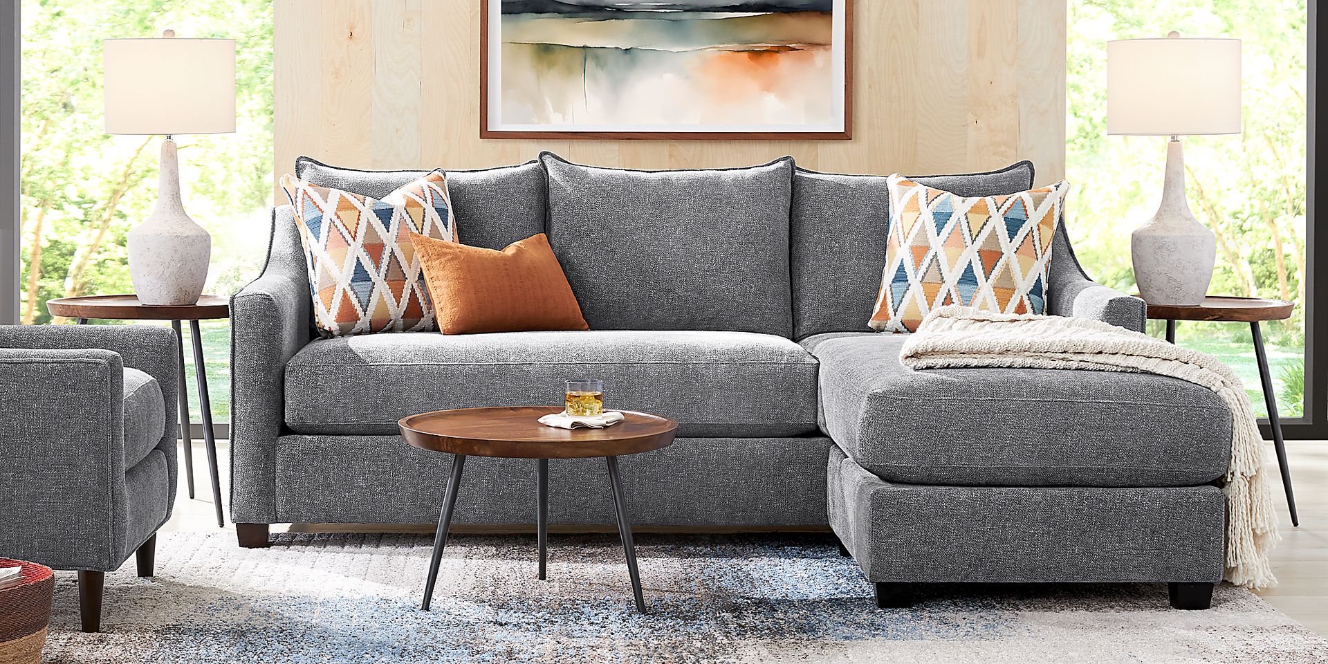 Soho Place Gray Chaise Sofa - Image 3