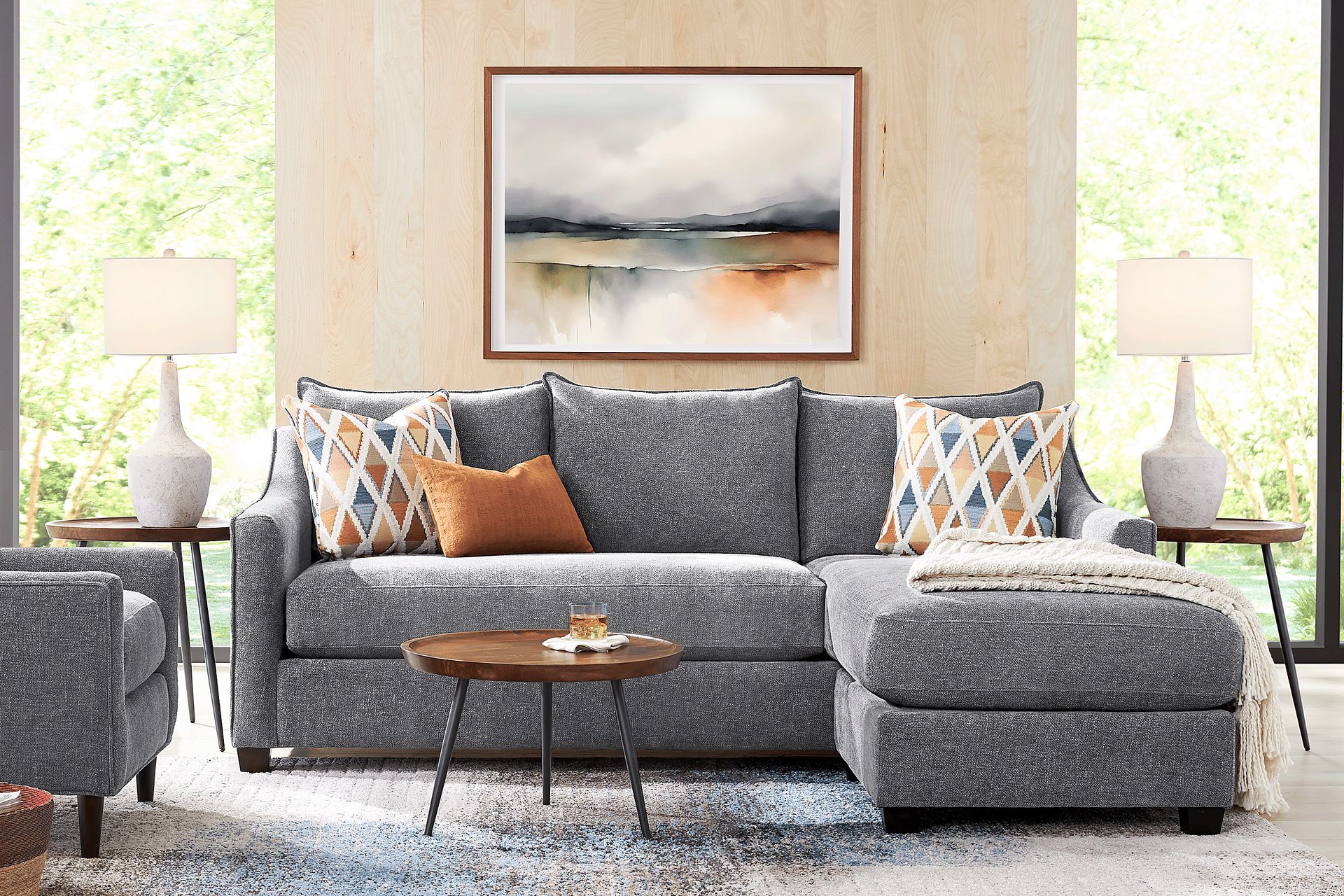 Soho Place Gray Chaise Sofa - Image 2