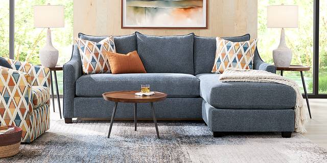 Soho Place Navy Chaise Sofa - Thumbnail - Image 3