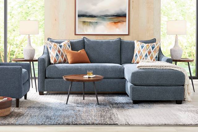 Soho Place Navy 6 Pc Living Room with Sleeper Chaise Sofa - Thumbnail - Image 1