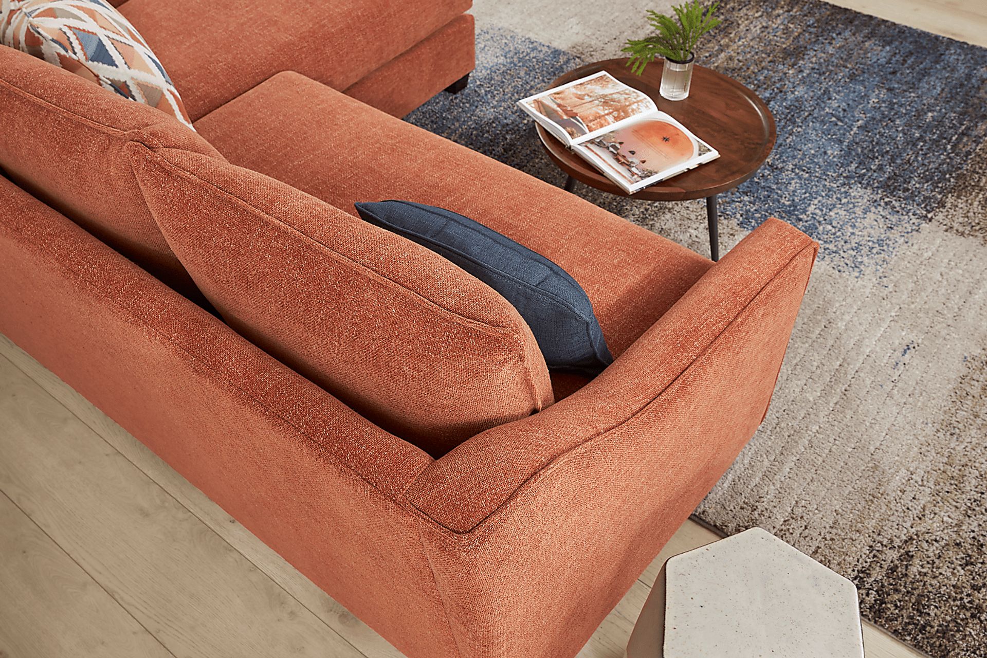 Soho Place Russet 6 Pc Living Room with Sleeper Chaise Sofa - Image 6