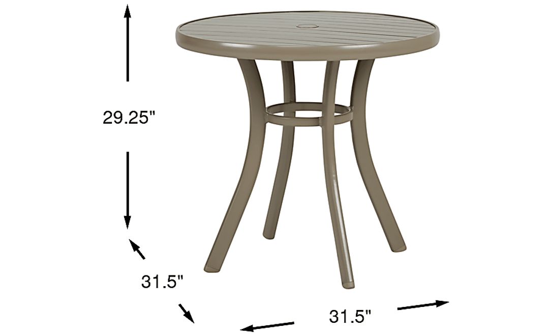 Solana Taupe 32 in. Round Outdoor Dining Table