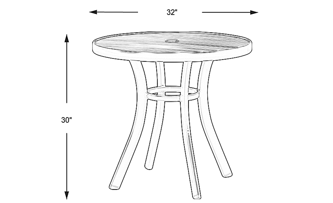 Solana Taupe 32 in. Round Outdoor Dining Table