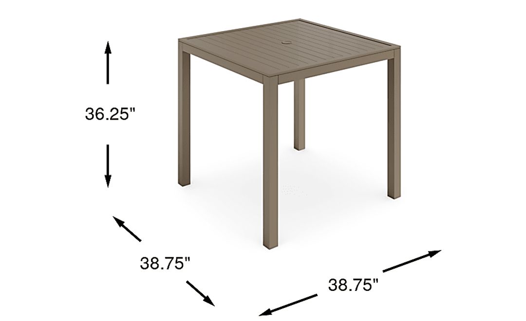 Solana Taupe 38 in. Square Balcony Outdoor Dining Table
