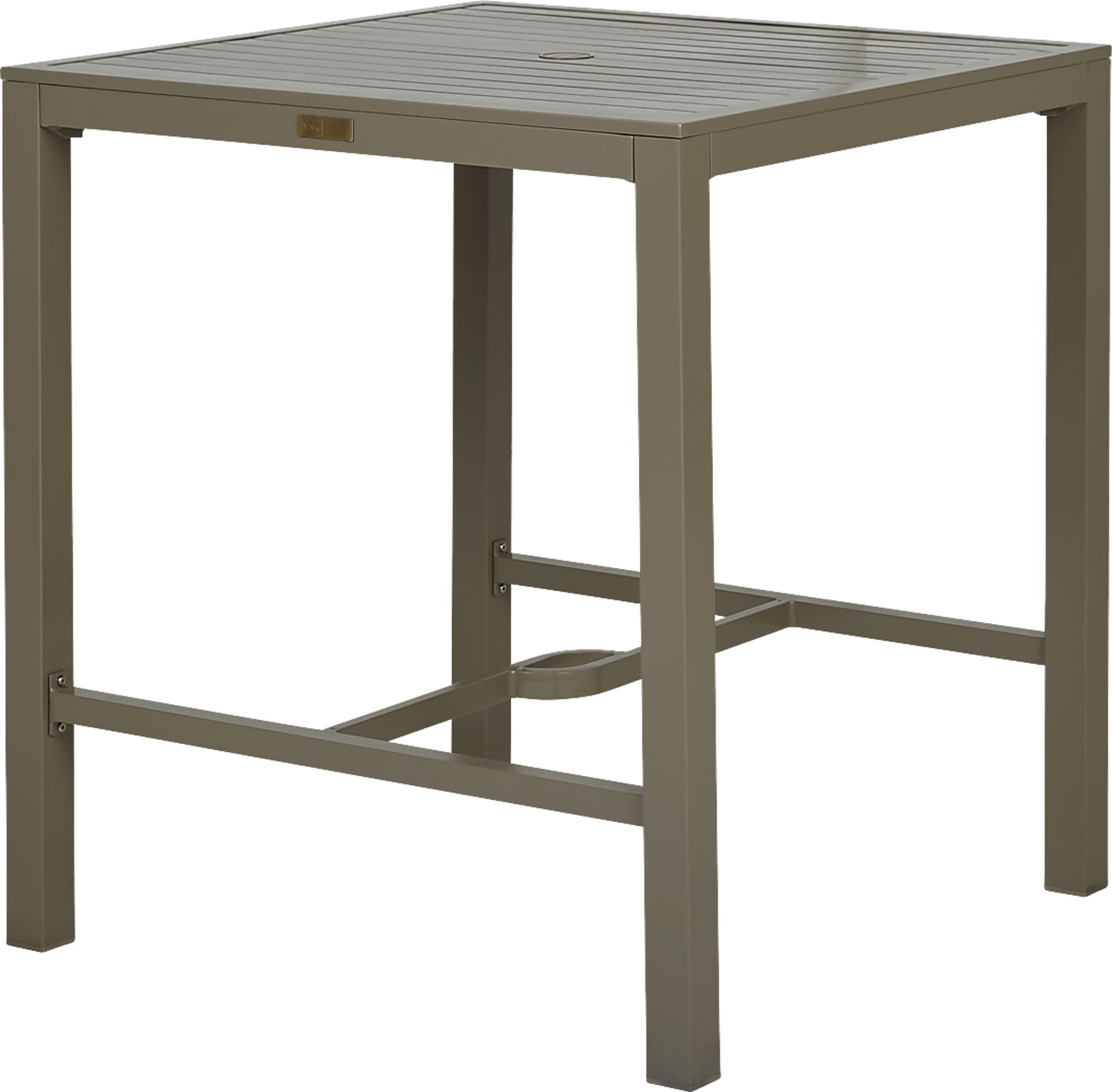 Solana Taupe 38 in. Square Bar Height Outdoor Dining Table - Image 1