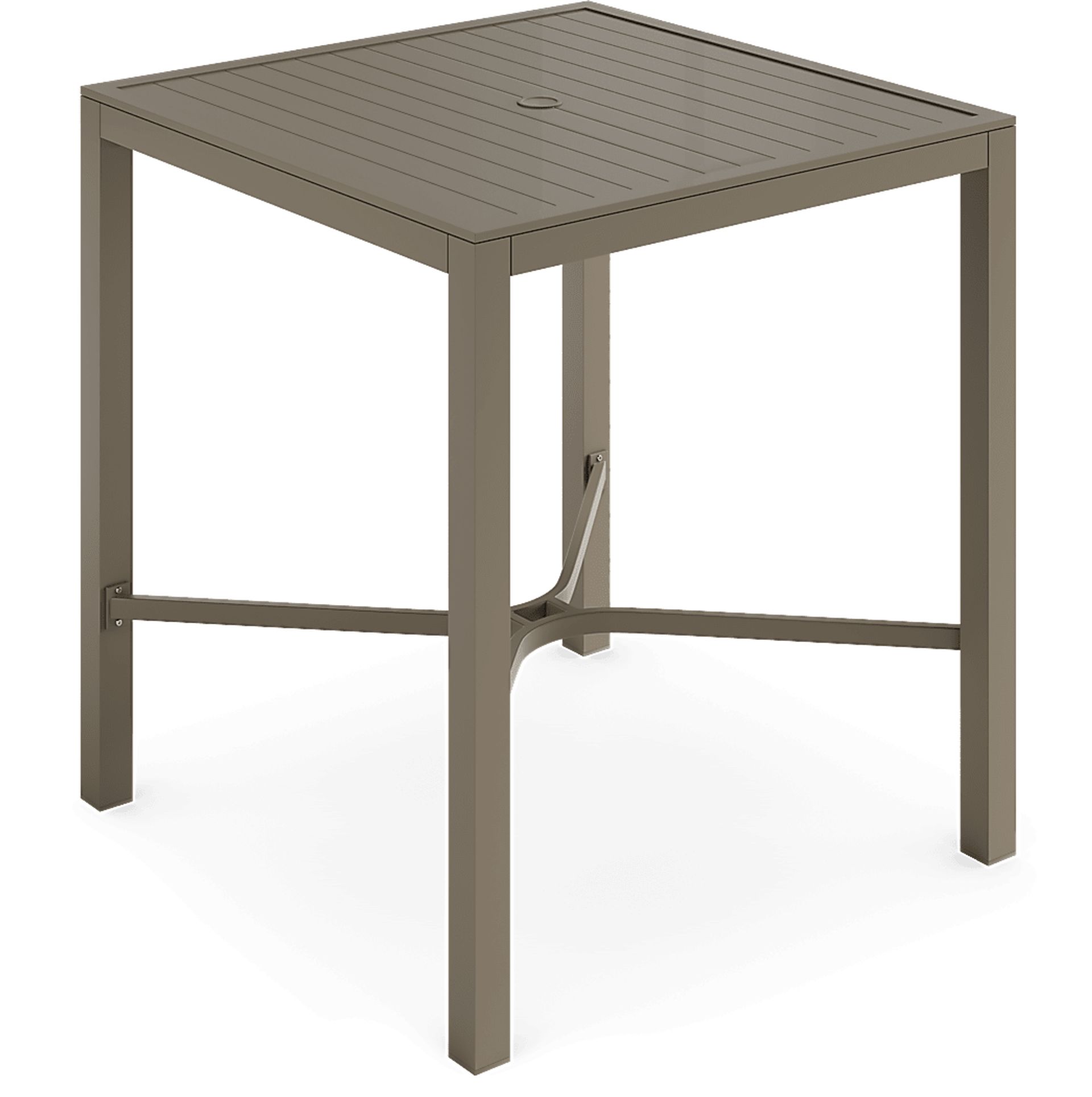 Solana Taupe 5 Pc Outdoor Bar Height Dining Set with Swivel Barstools - Image 2