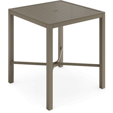 Solana Taupe 38 in. Square Bar Height Outdoor Dining Table