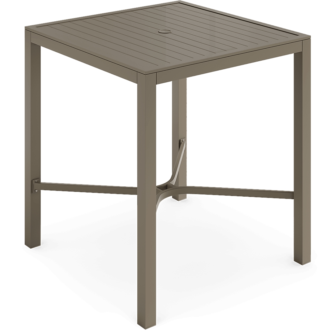 Solana Taupe 38 in. Square Bar Height Outdoor Dining Table