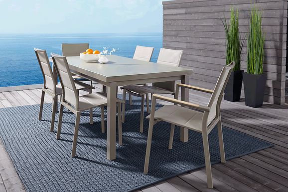 Solana Taupe 5 Pc 70 in. Rectangle Outdoor Dining Set