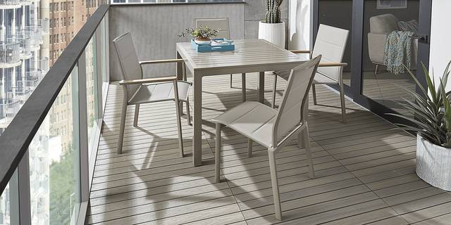 Solana Taupe 38 in. Square Outdoor Dining Table - Thumbnail - Image 2