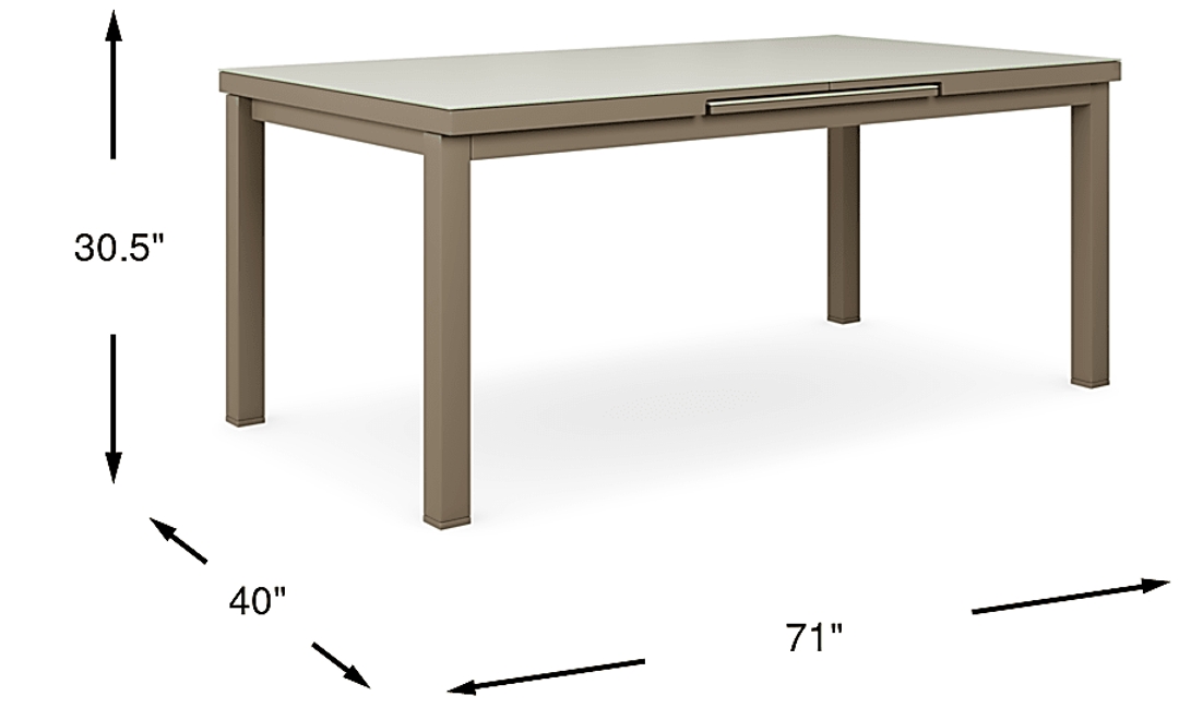 Solana Taupe 71-94 in. Rectangle Outdoor Dining Table