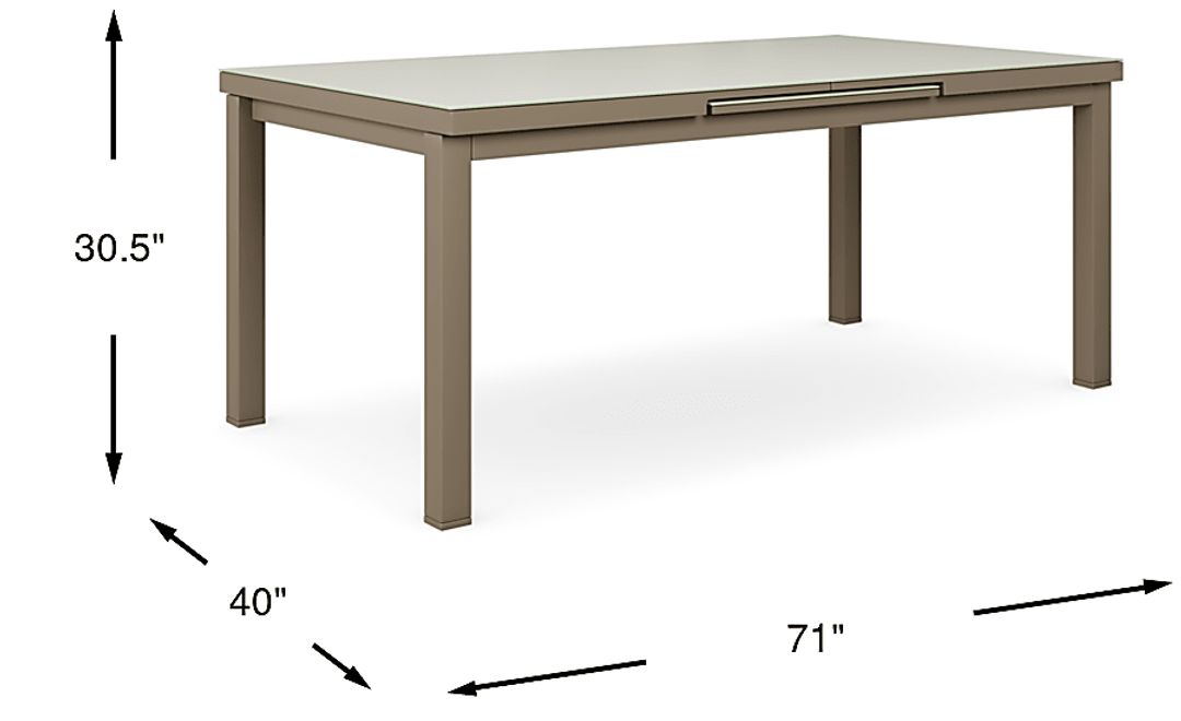 Solana Taupe 71-94 in. Rectangle Outdoor Dining Table
